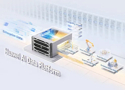Huawei AI Data Platform isometric illustration