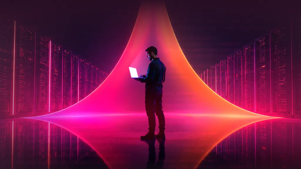 Check Point AI firewall concept in a neon data center