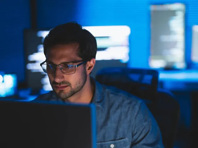 Sophos security engineer monitoring live dashboards in a security operations centre